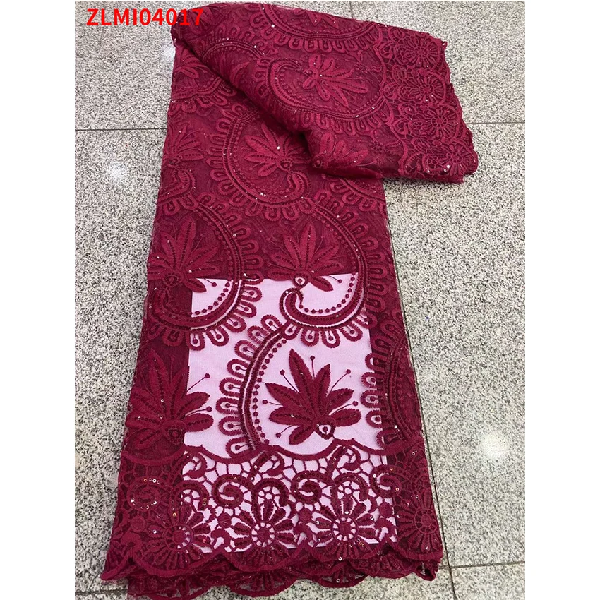 Высококачественная африканская модная вышивка Цветочная свадебная ткань