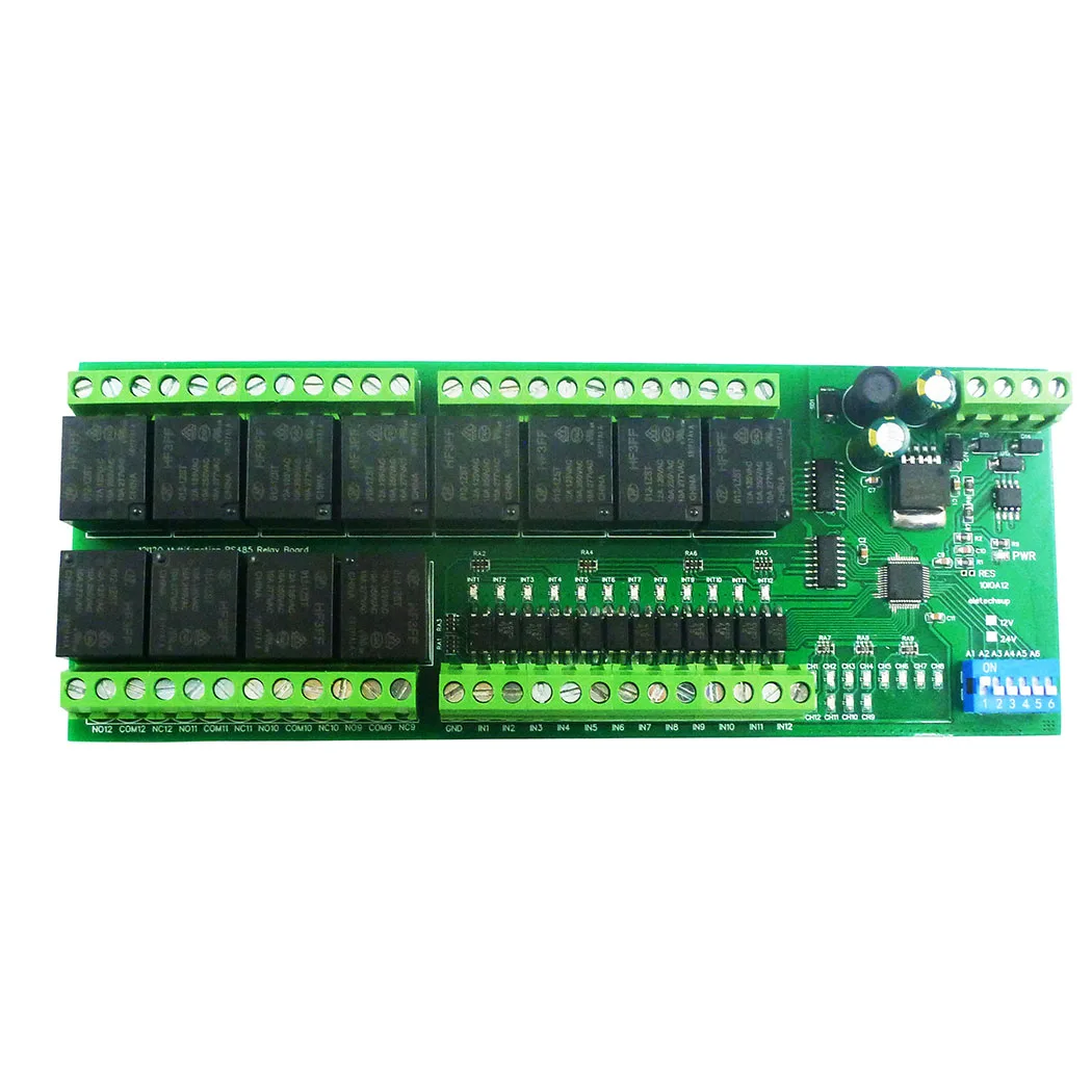 12-DI 12-DO DC 12 В 24 RS485 Плата ввода-вывода Оптически изолированный вход NPN и релейных