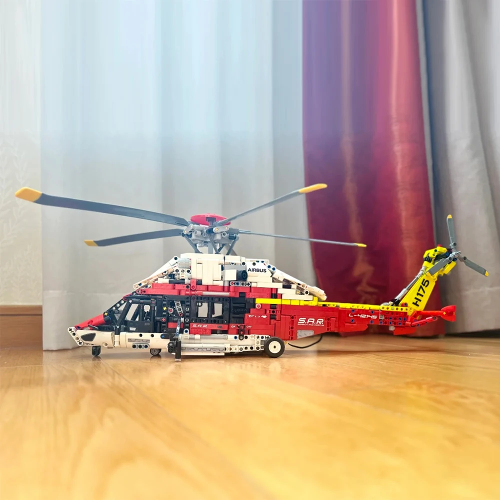 

High Tech H175 Rescue Helicopter Aviation Plane Airplane Brick Motor Model Building Blocks Compatible 42145 2001pcs Boys Toys