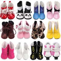 18 inch american doll shoes winter plush shoes thigh high martin boots girls baby toys fit 43 cm boy dolls s21