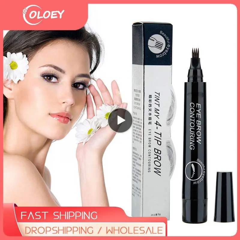 Supplies 4 Fork Tip Fine Sketch Brow Tattoo Color Pen Long Lasting Beauty Eyebrow Makeup Tools