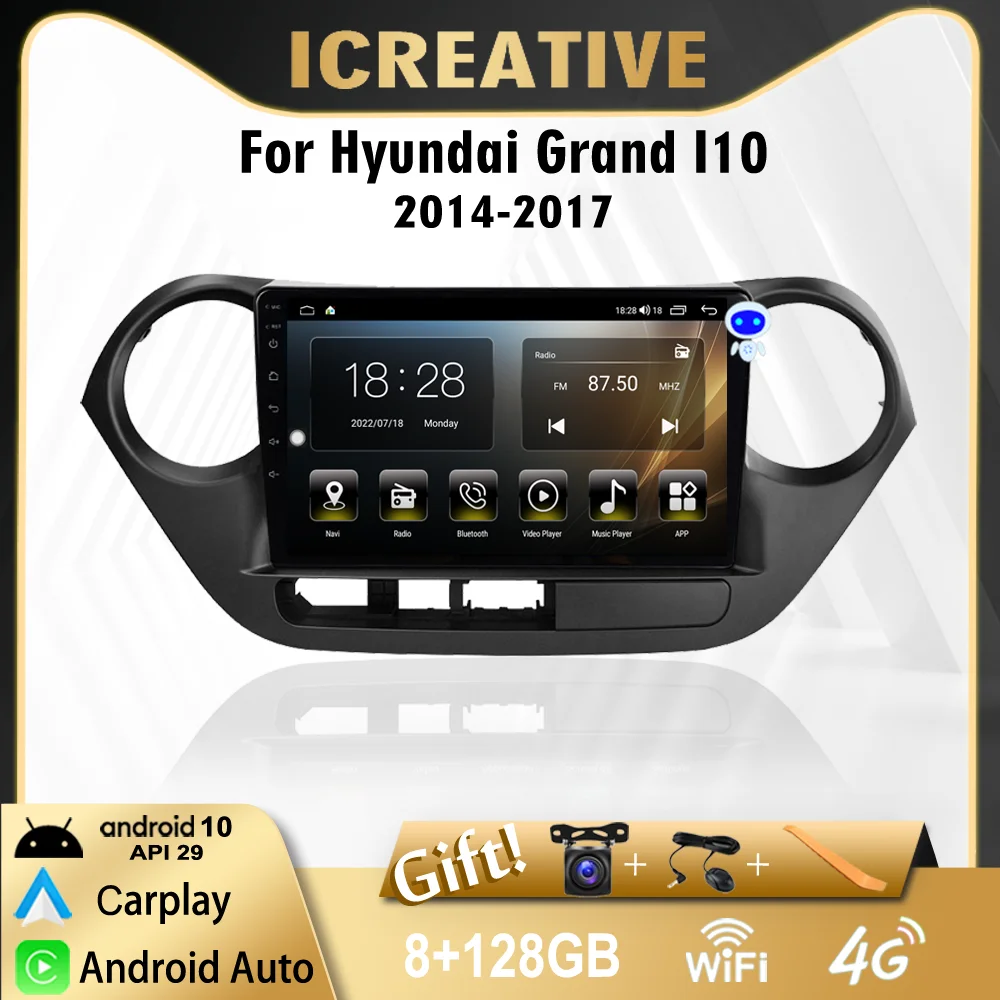 

2 Din 9 Inch Android Radio For Hyundai Grand I10 2014-2017 Car Multimedia Player 4G WIFI GPS Navigation Head Unit Auto Stereos