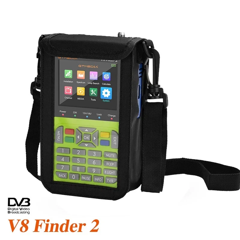 

, Оригинальный V8 Finder 2 SatFinder, цифровой спутниковый искатель, DVB-S2X 1080P HD приемник ТВ сигнала, спутниковый декодер + сумка