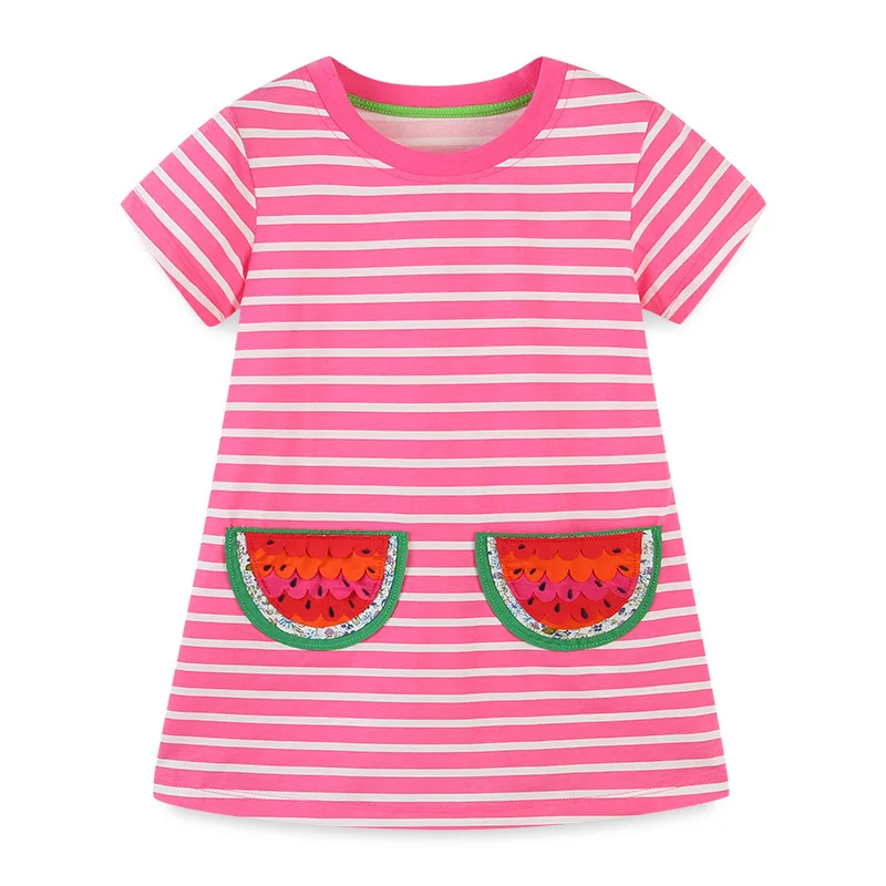 

Stripe Dresses with Round Collar Baby Girls Clothing Dresses Princess Flower Girl Dress Summer Tutu Wedding Birthday Party Dress