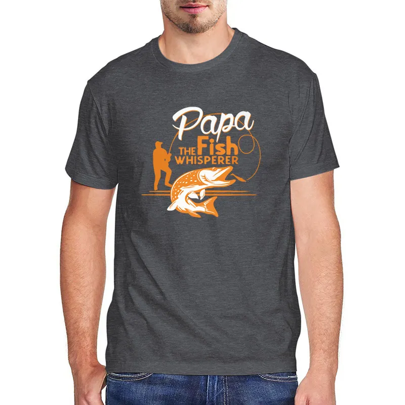 

2022 Papa The Fish Whisperer Men's Top Harajuku T Shirt Female Vintage Clothes Tiger Year T-Shirt Men Casual Streetwear EU SIZE