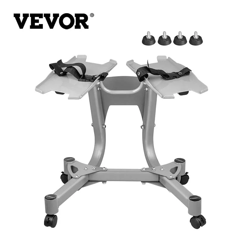 

VEVOR Dumbbell Stand Adjustable w/casters for Max Capacity 100KG/220LBS Dumbbells Steel Towel Rack For 24KG to 40 kg Dumbbell