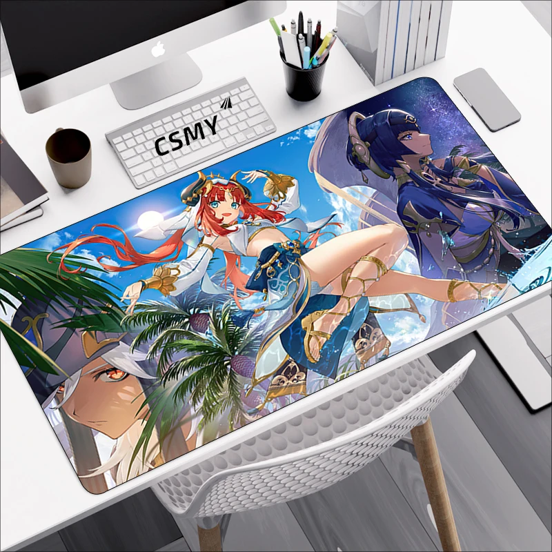 

Большой игровой коврик для мыши Genshin Impact Nilou, нескользящий коврик, аксессуары для игровых ноутбуков и ПК, коврик для мыши, коврик для клавиату...