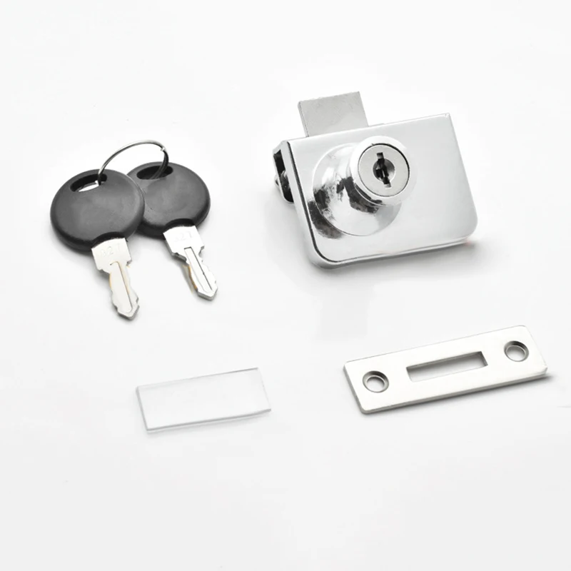 

Cabinet Lock Showcase Lock Zinc Alloy Drawer Lock Single Double Door Glass Showcases Door Cabinet Lock+2 Secure Keys