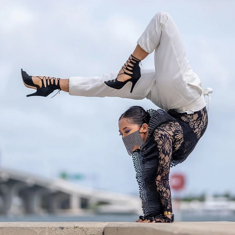 Zapatos de baile latino Black leather Latin Dance Boots Salsa Tango Soft Salsa Bachata Women Dance Latin Ballroom Dance Shoes