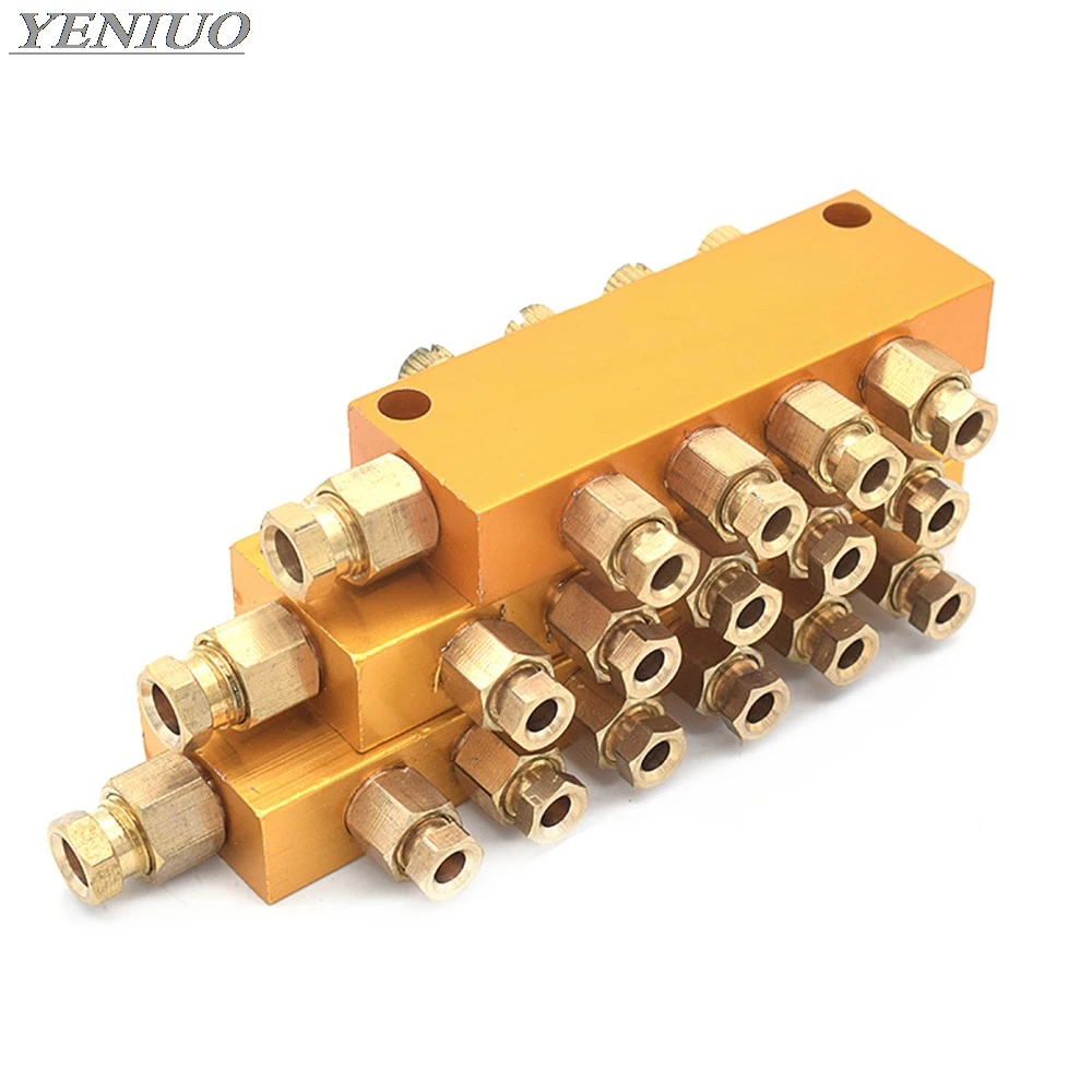 

lubrication valve Brass Adjustable Lube Oil Distributor Value Manifold Block 2/3/4/5/6/7/8/9/10 Way