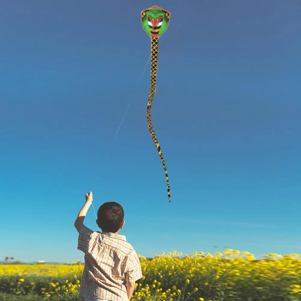 

7m Snake Shape Kite Flying Single Line Kite Outdoor Funny Tear-proof Nylon Cobra Flying Kites Sports Toys for Adults Children
