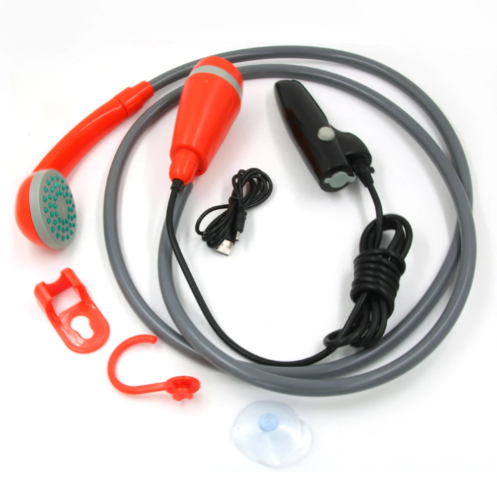 

Портативный походный душевой насос с USB-зарядкой, Электрический перезаряжаемый походный ручной насос для душа и Мойки автомобиля, мешок для воды