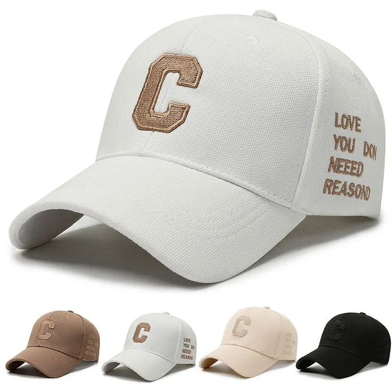 

2023 Luxury Brand White Gold Baseball Caps For Men Cotton 3D Letter Women Hat Summer Snapback Trucker Cap Casquette Homme