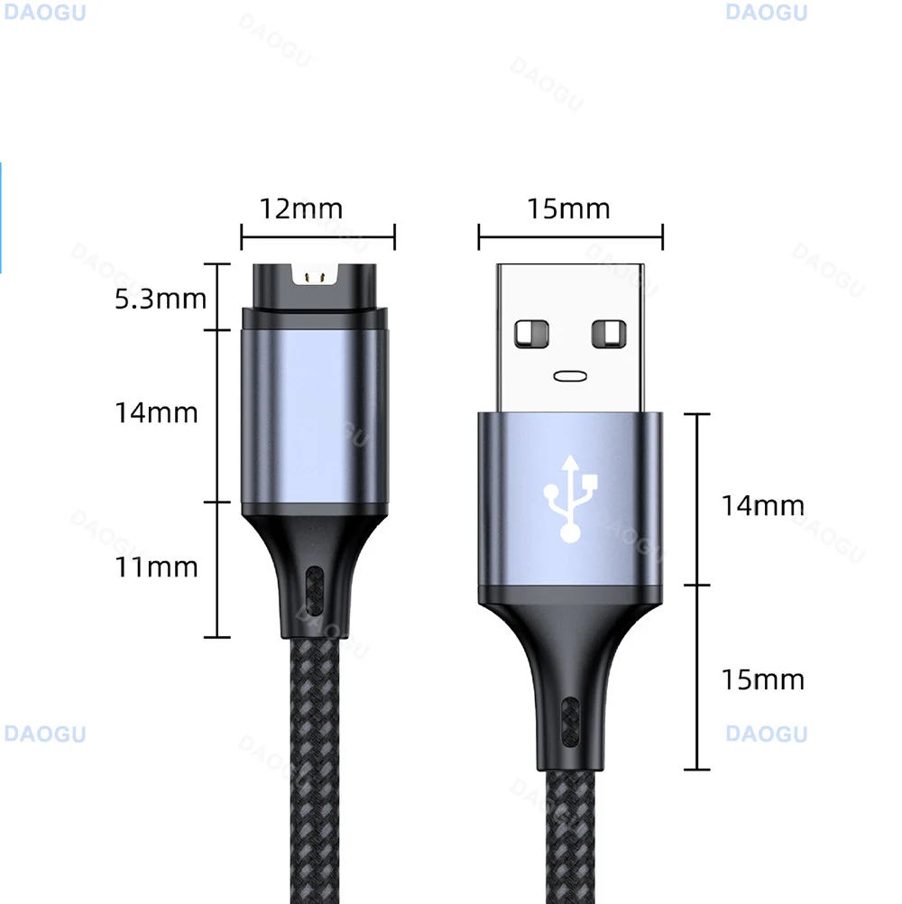 Сменный USB-кабель для передачи данных длиной 1,2 м для Garmin Forerunner 945, 255, 935, 245, Fenix 8, 7, 6, 5, Vivoactive 3, Venu 2, 2S (комплект) (art.: 3920dbdd420fb) - 3920dbdd420fb