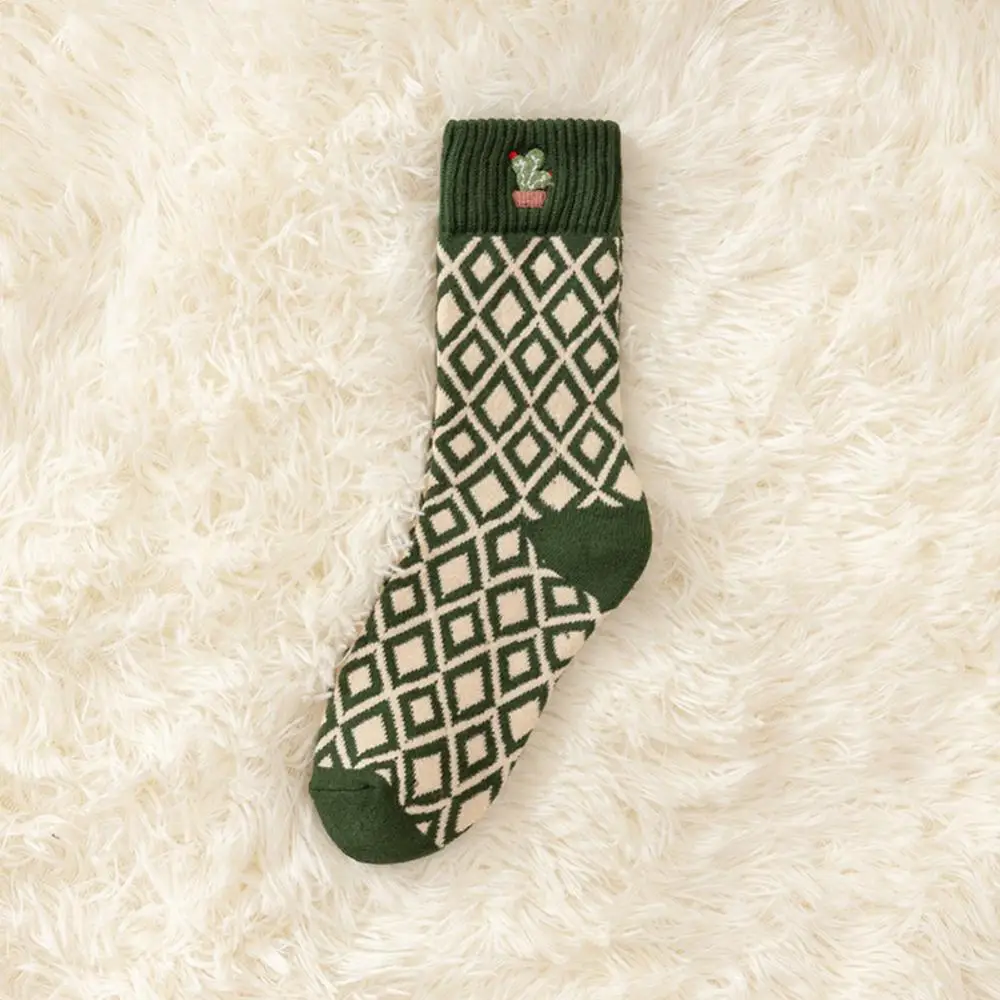Smart Casual Breathable Stockings Not Restrained Literary And Artistic Warm Socks Comfortable Medium Length Socks Ethnic Style