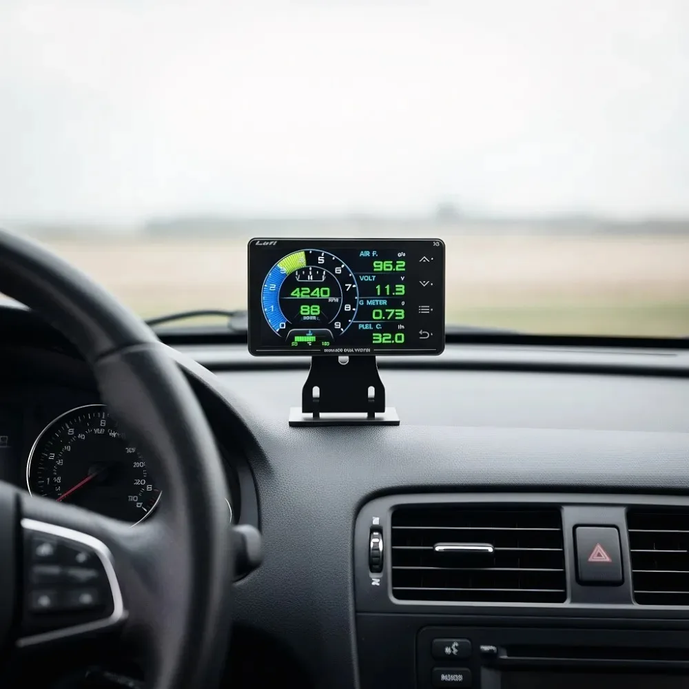 Фото Новый многофункциональный прибор Lufi Gauge XS OBD + GPS для автомобиля: измерение температуры воды, температуры турбонаддува, температуры масла, гравитационного ускорения (G-значения), гироскопа, с ЖК-дисплеем №4