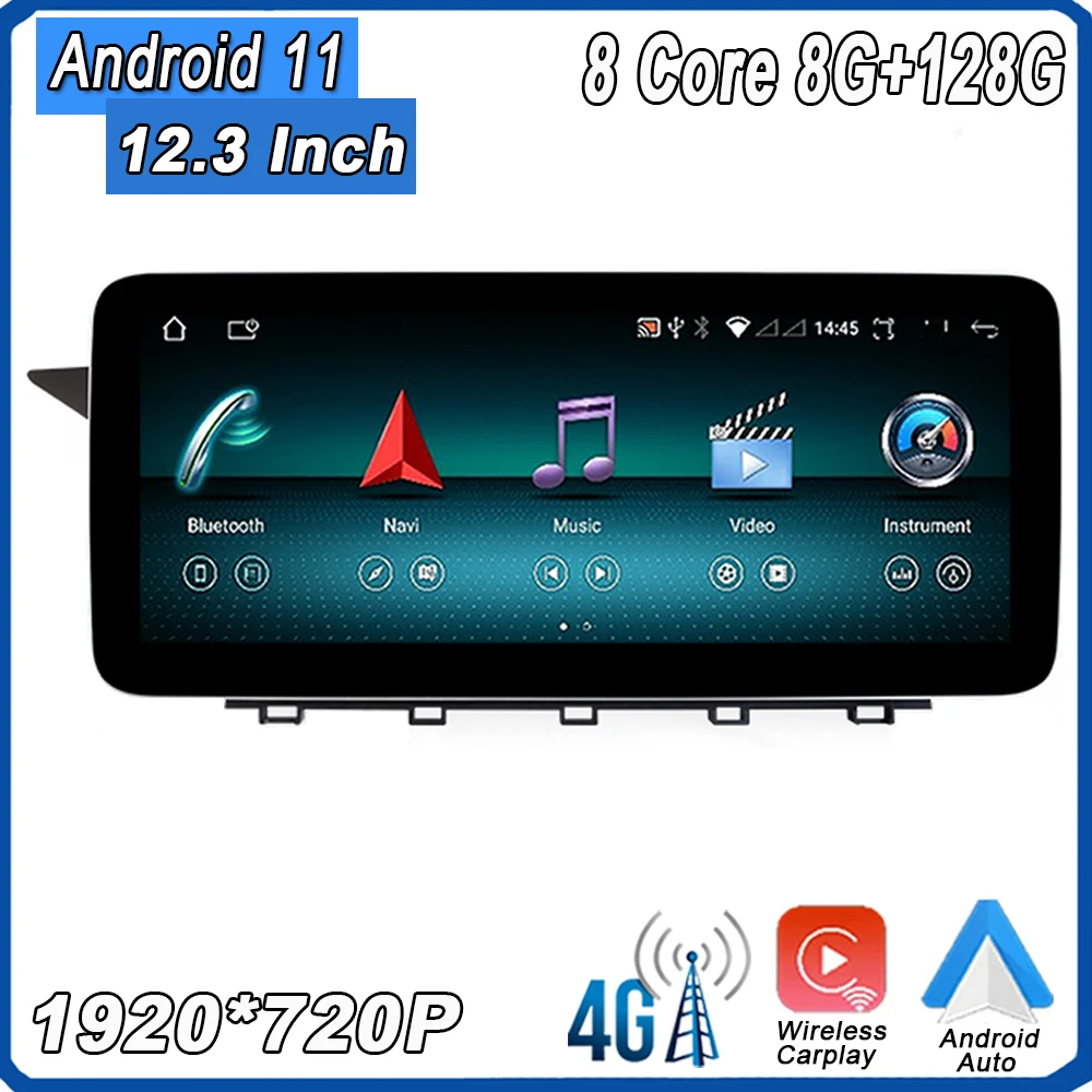 

Car Multimedia Video Carplay Player Radio Android 11 Auto 12.3 Inch For Mercedes Benz GLK Class X204 2009 - 2015
