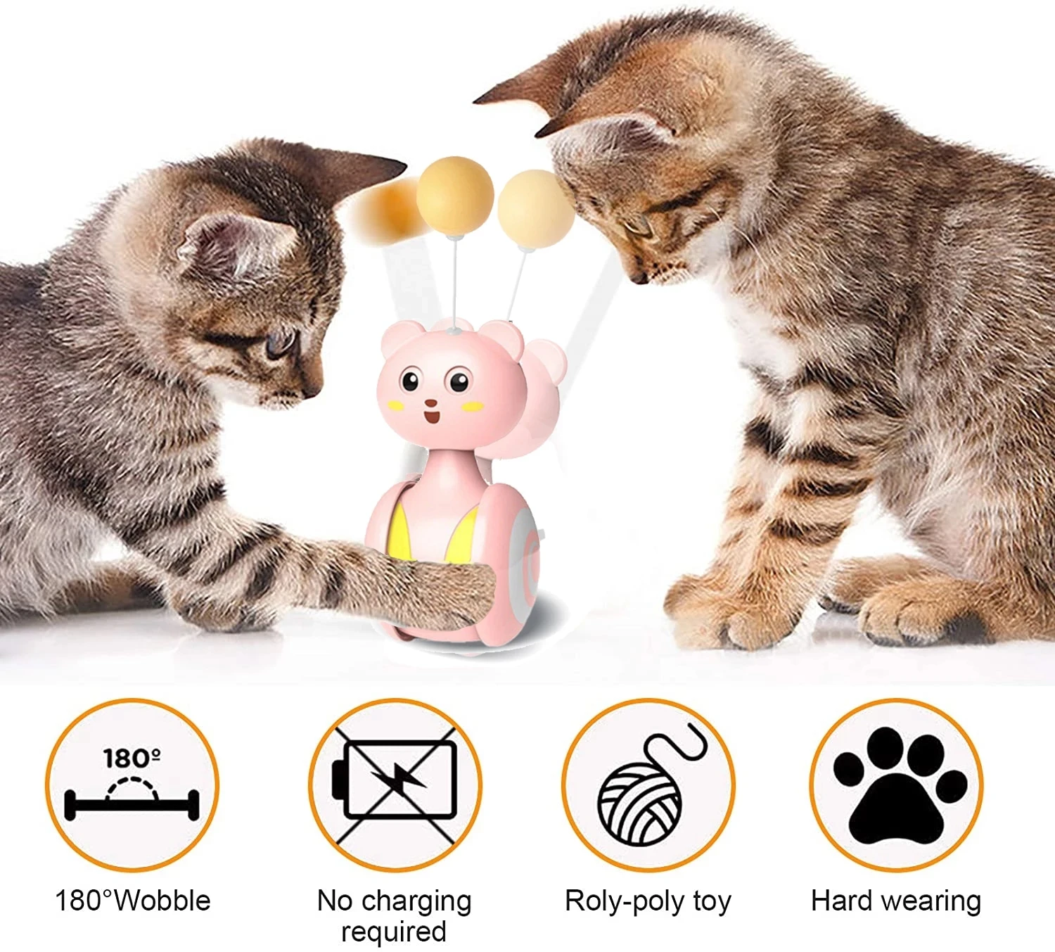 

Автоматическая игрушка для кошек, раскачивающаяся игрушка для кошек, забавная балансировочная машина, Интерактивная игрушка для котят с шариком из перьев, Аксессуары для кошек