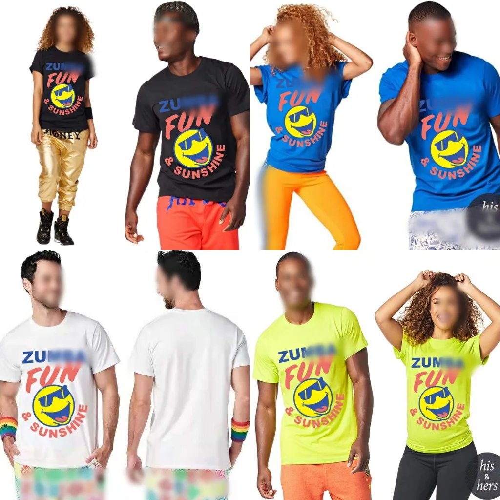 Футболка Zumba для фитнеса и танцев, из чистого хлопка, с коротким рукавом, мужская и женская модная брендовая командная одежда карамельных цв...