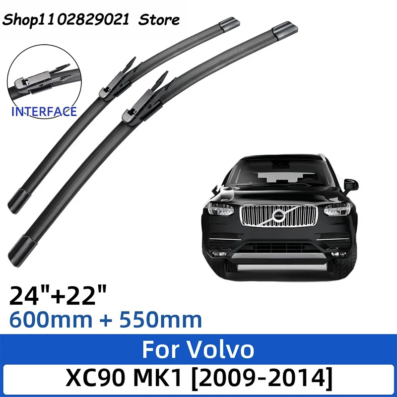

For Volvo XC90 MK1 2009-2014 24"+22"Front Rear Wiper Blades Windshield Windscreen Window Cutter Accessories 2012 2013 2014