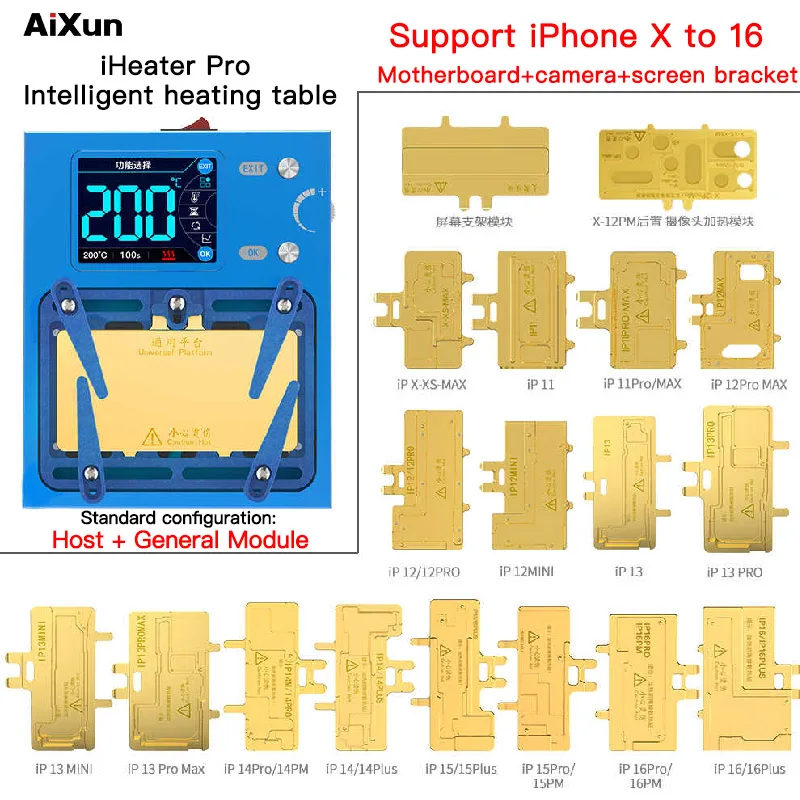 Интеллектуальная станция для распайки AIXUN iHeater Pro iPhone X S MAX 11 12 13 14 15 16 Max Mini Plus рамка
