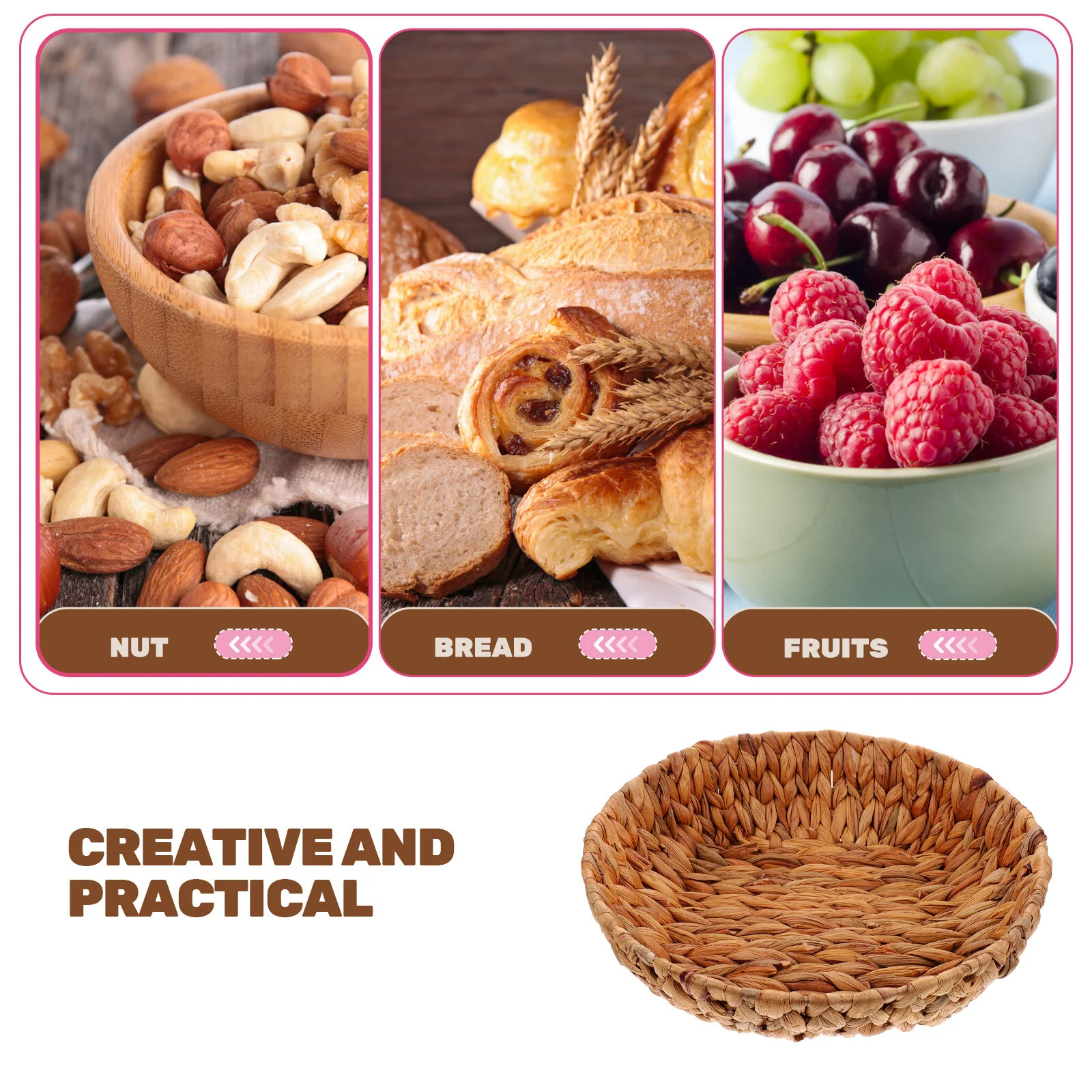 

Display Tray Sundries Container Strawberry Basket Small Baskets Storage Woven Organizing