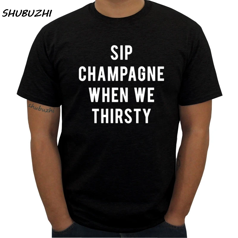 

notorious big mens sip champagne when we thirsty t shirt fashion brand tee-shirt mens black tops new summer style
