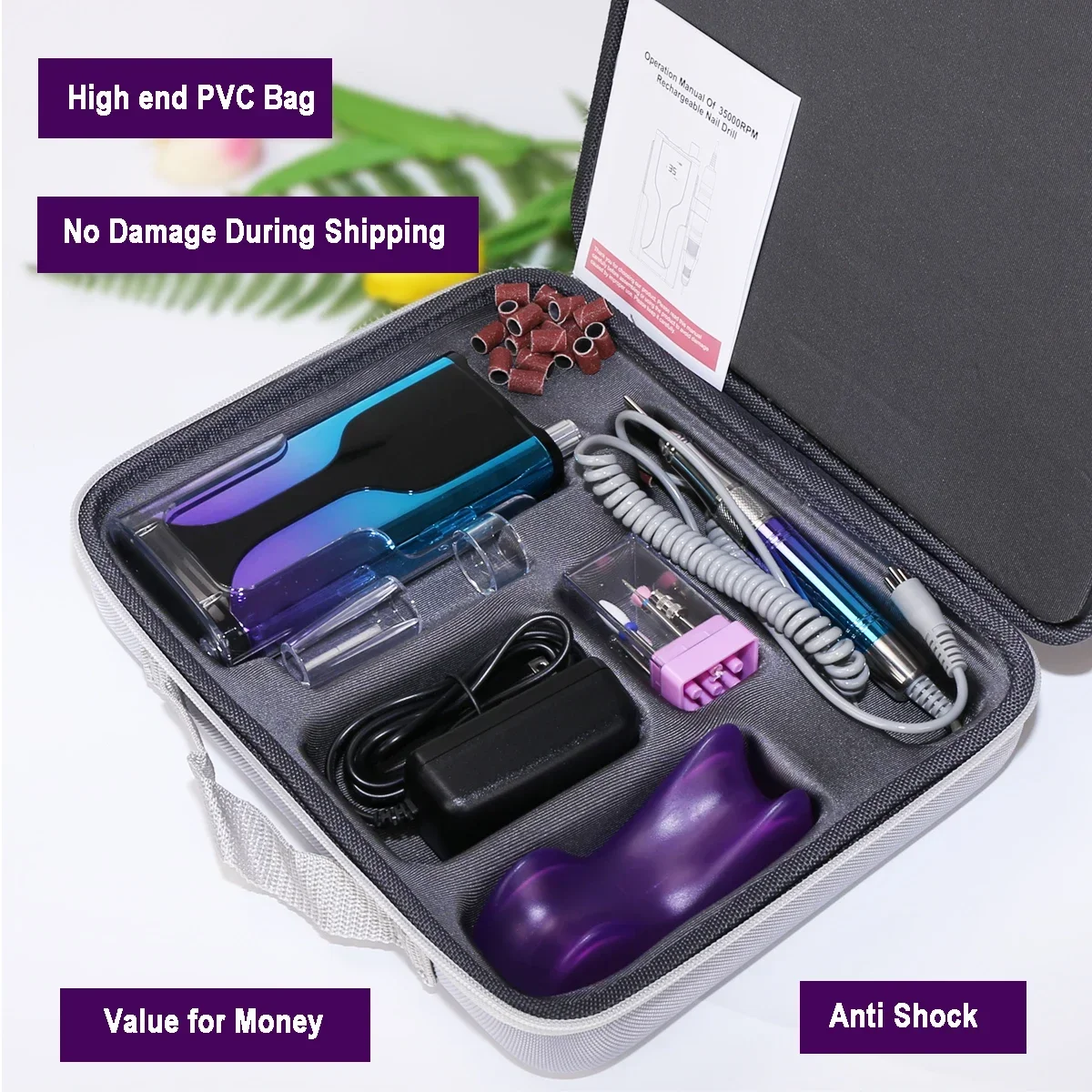 Мощный крутящий момент 35000 Φ электрическая дрель для ногтей перезаряжаемая Belle