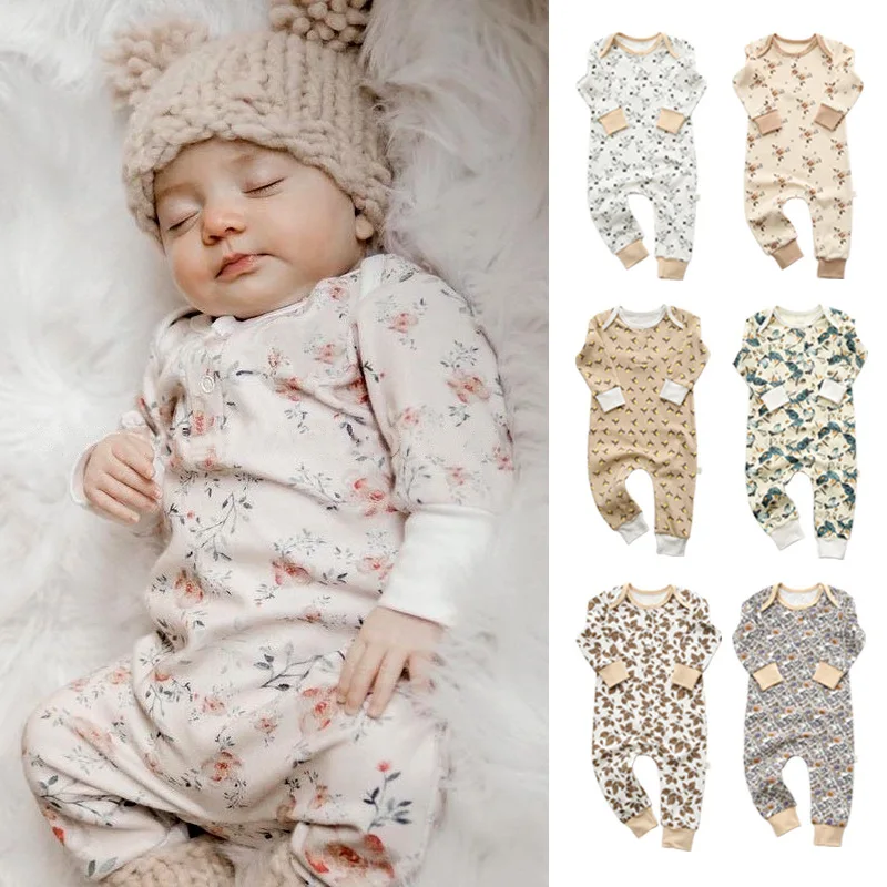 

Baby Print Onesie for Men and Women Baby Long Sleeve Warm Envelope Collar Cotton Cozy Romper Kids Suit
