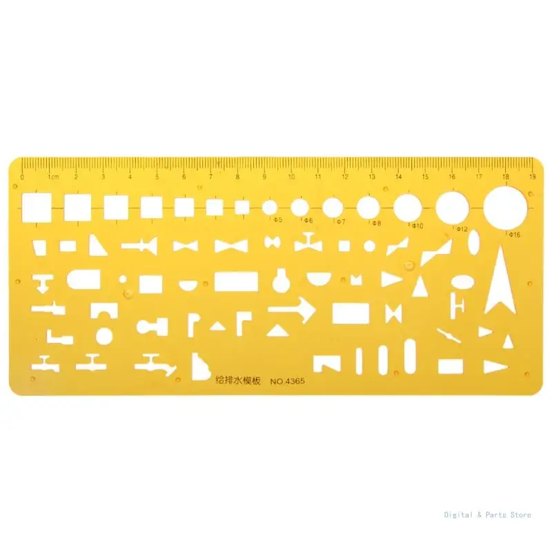 

M17F Resin Water System Design Drawing Template Drainage Ruler Measuring Tool Gift