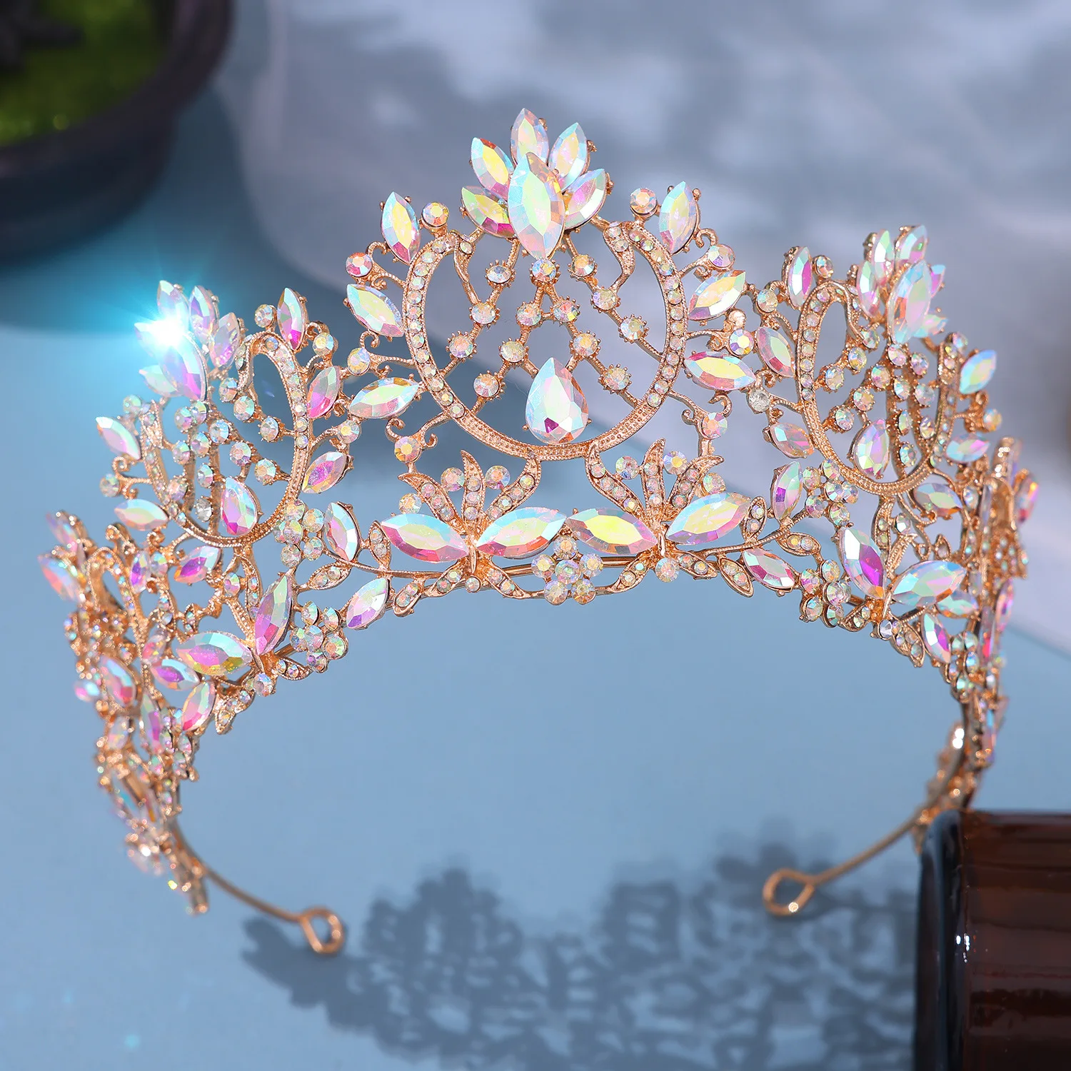Роскошная большая тиара KMVEXO в стиле барокко с кристаллами AB корона для невесты