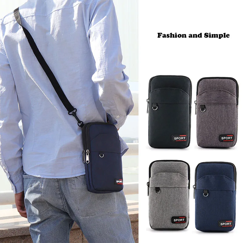 Multifunction Waterproof Oxford Cloth Men Mobile Phone Bag Shoulder Bags For Man Waist Packs With Belt Holder Coin Purse Pocket