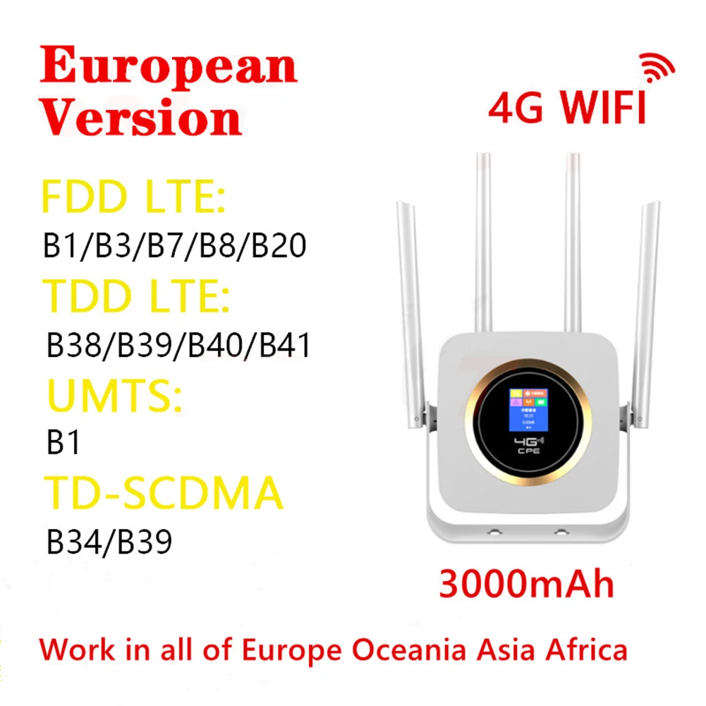 

Wi-Fi-роутер CPE903B, 4G, 150 Мбит/с, слот для SIM-карты