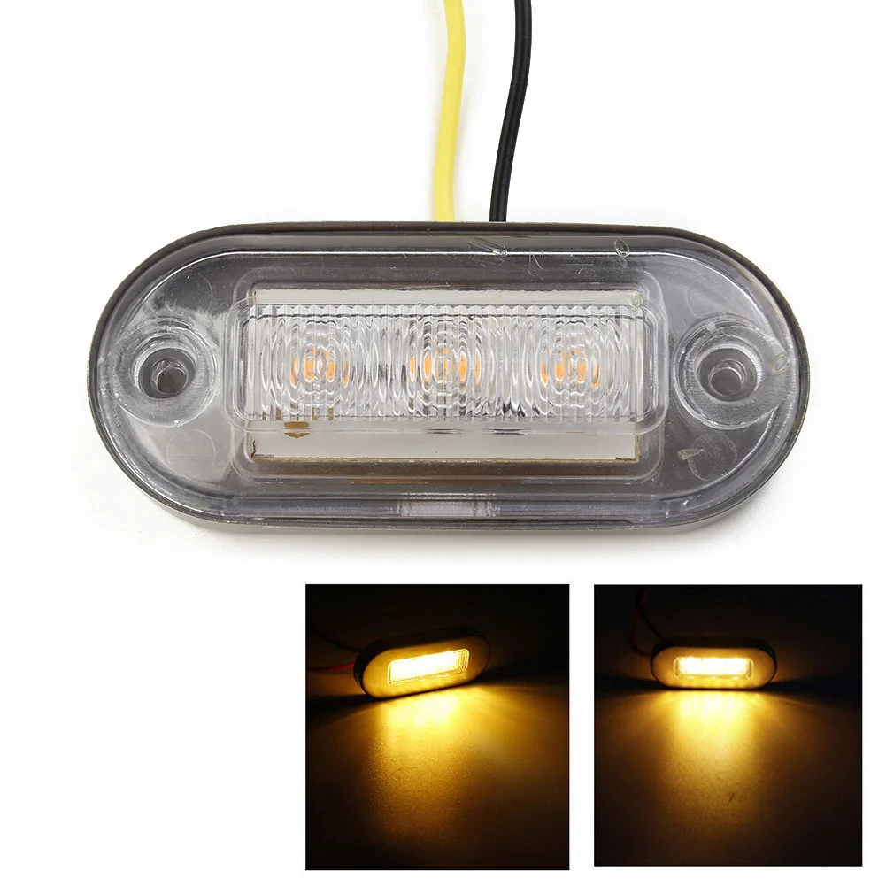 

2pcs 3 LED Clear Marker Light Waterproof Yacht Marine Boat Cabin Deck Lamp Courtesy Lights Turn Signal Rear Tail Indicator Light