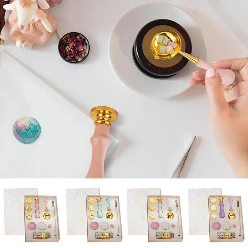 

Wax Seal Stamp 10 Pcs/Set Wax Seal Kit For Gift And Decoration Wax Seal Kit With Wax Seal Metallic Pen Handle Seals Wax Seal