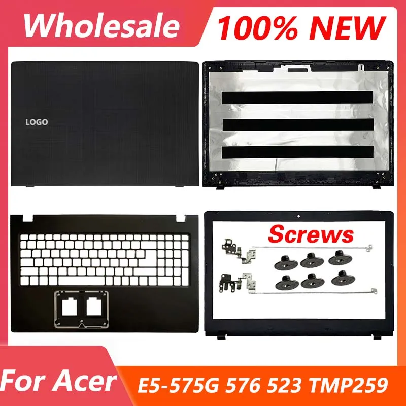 New Top Case For Acer E5-575 E5-575G E5-576 E5-523 Laptop LCD Back Cover Front Bezel Palmrest Hinges  E5-575T 575TG  E5-553 Case