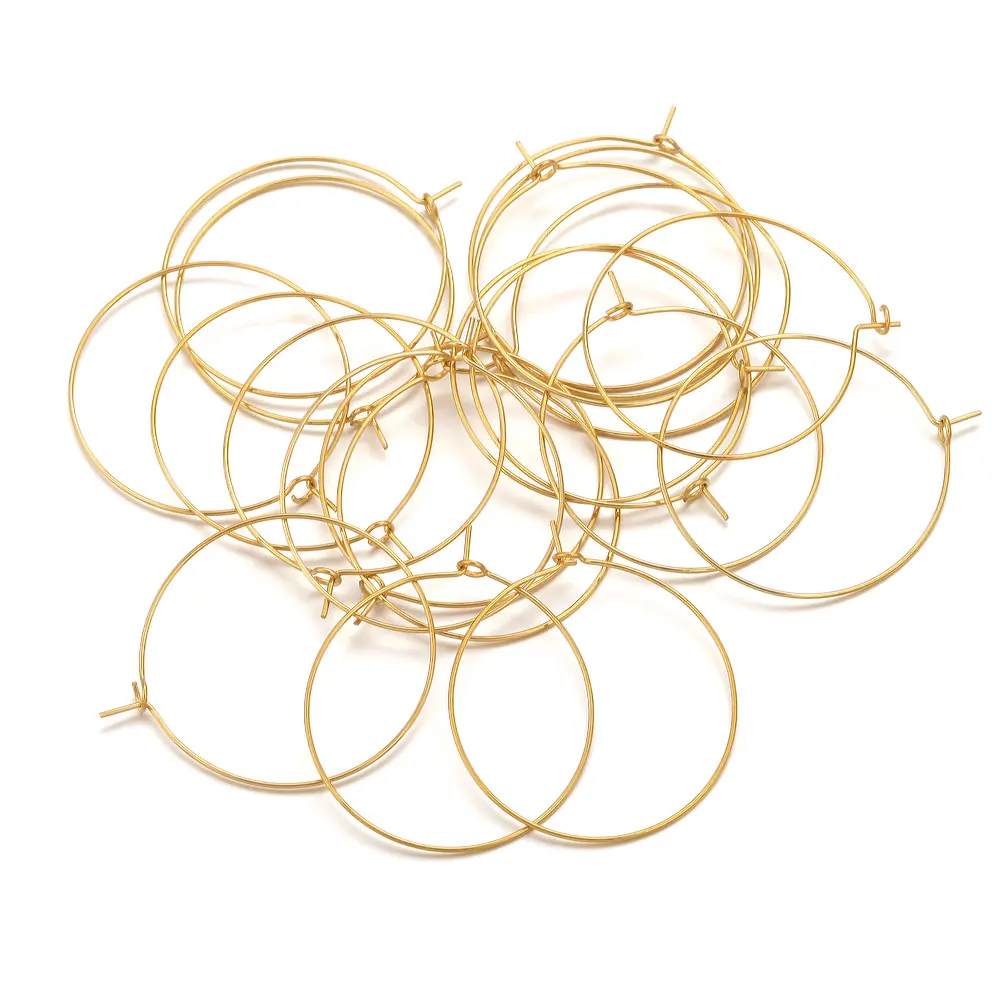 

20pcs Stainless Steel Hoop Earrings Wires For Jewelry Finding DIY Big Circle Dangle Drop Earring Jewelry Making Supplies
