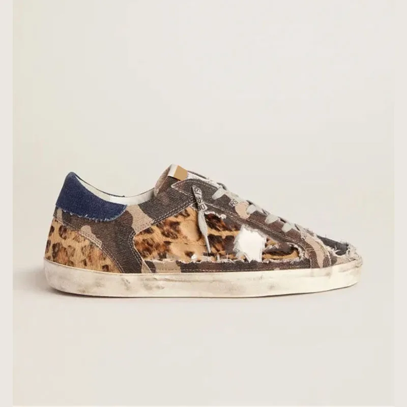

2022 Four Seasons New Parent-Child Leopard Print Splicing Small Dirty Shoes Sports Casual Board Shoes Increased Anti-skid ST284