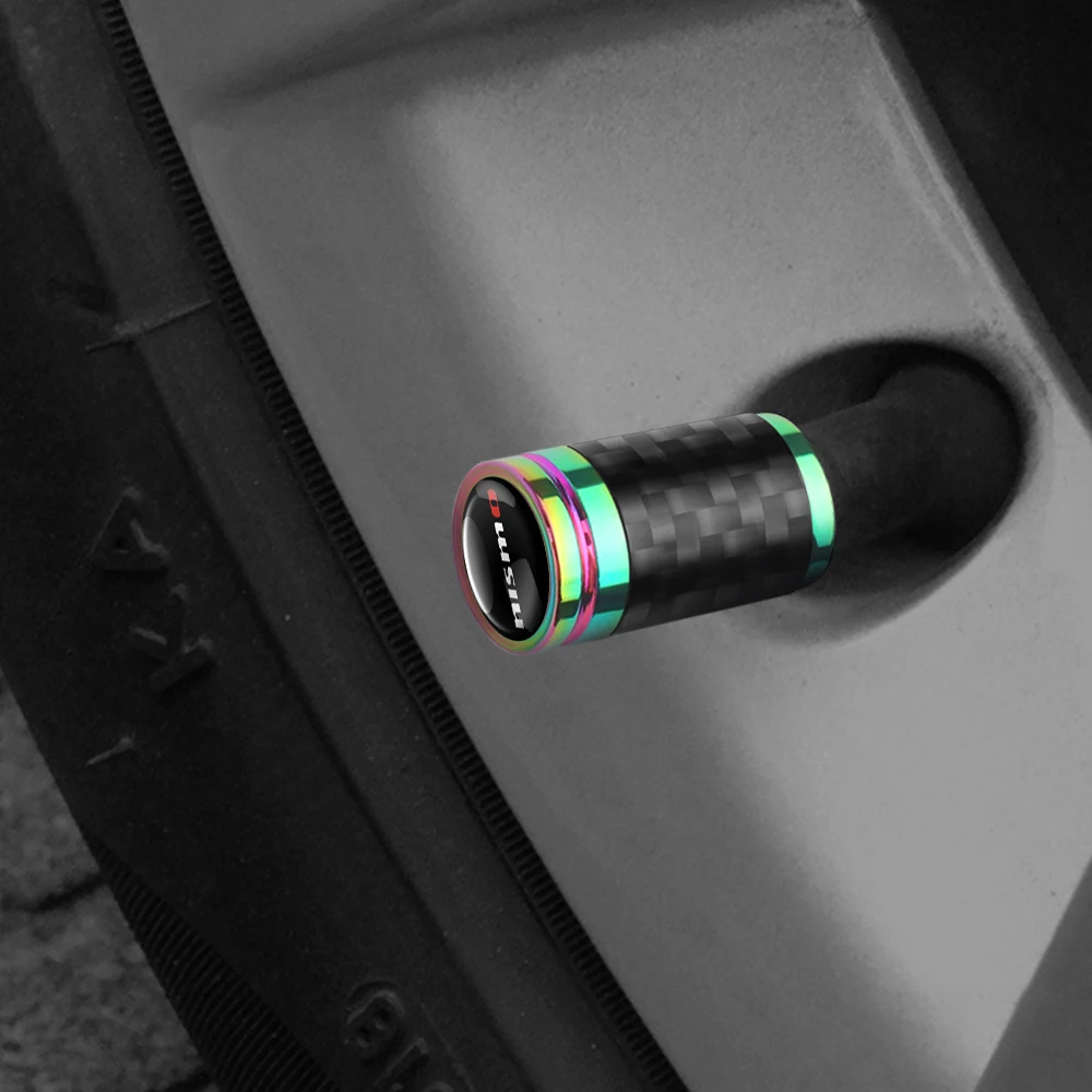 4 шт. автомобильные значки из углеродного волокна колпачки для клапанов колес