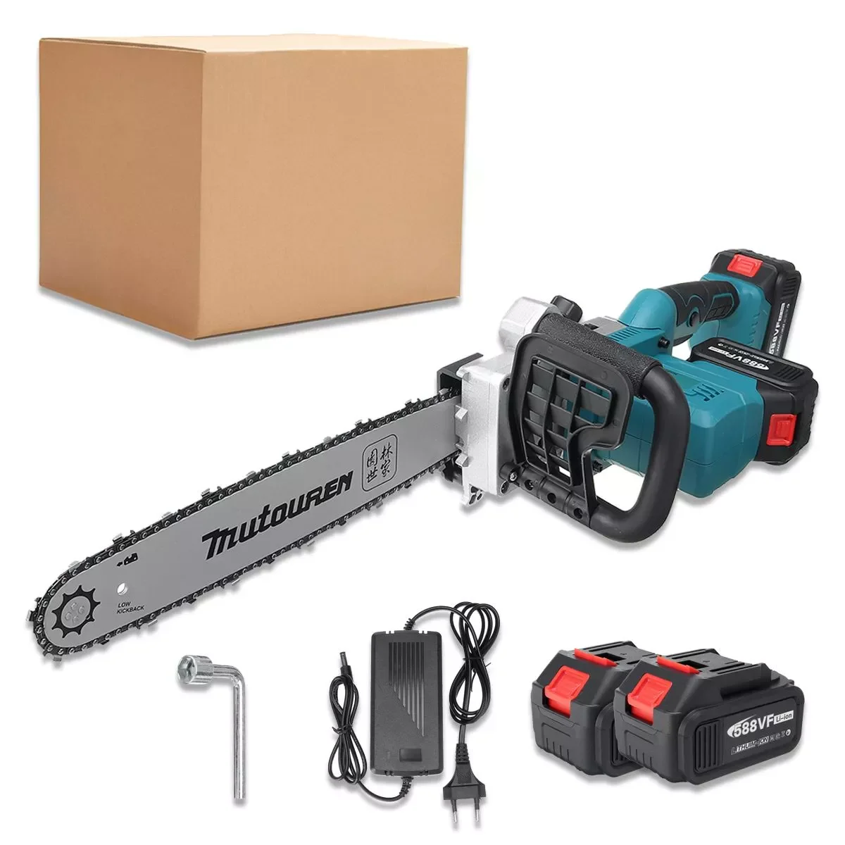 

NEW2023 16 Inch 30000mAh Saw Chainsaw 588VF 2PCS Li-ion Battery Brushless Rechargeable Wood Cutter For 18V Battery