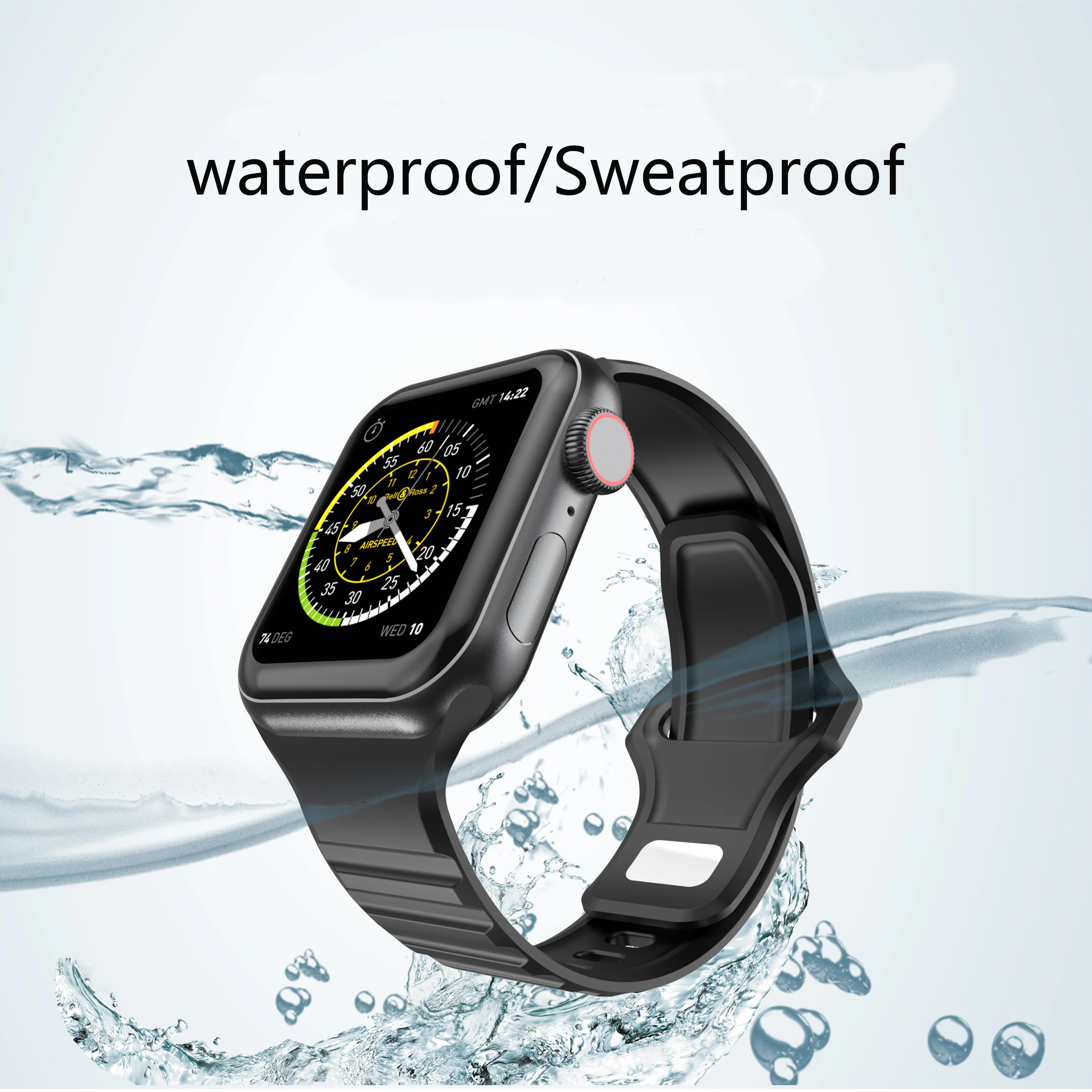 Silicone Strap For Apple Watch band 40mm 44mm 38mm 42mm 49mm 45mm 41mm Sport watchband bracelet iWatch series 3 5 6 se 7 8 Ultra