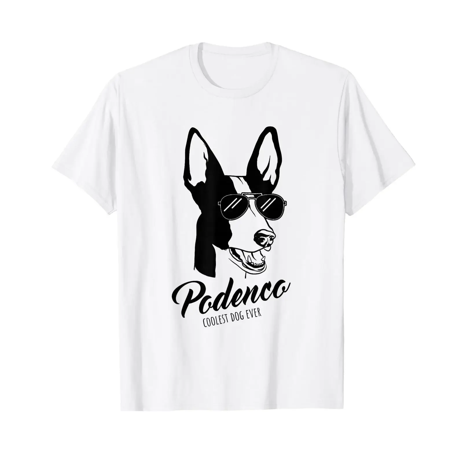 Фото Футболка Podenco Ibiza Cool Dog Funny Four Legged Lovers, винтажная, с эффектом потертости, дизайнерская одежда, удобная, дышащая, универсальная. №1