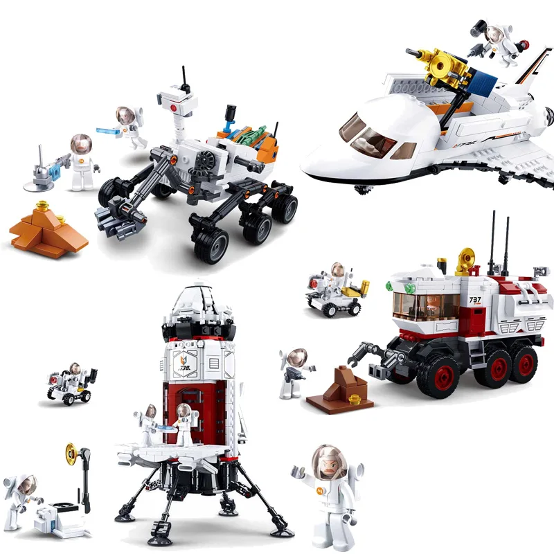 

SLuban Mars Exploration Base Rocket Spacecraft Model Building Blocks Building Blocks Educational Toys Gift