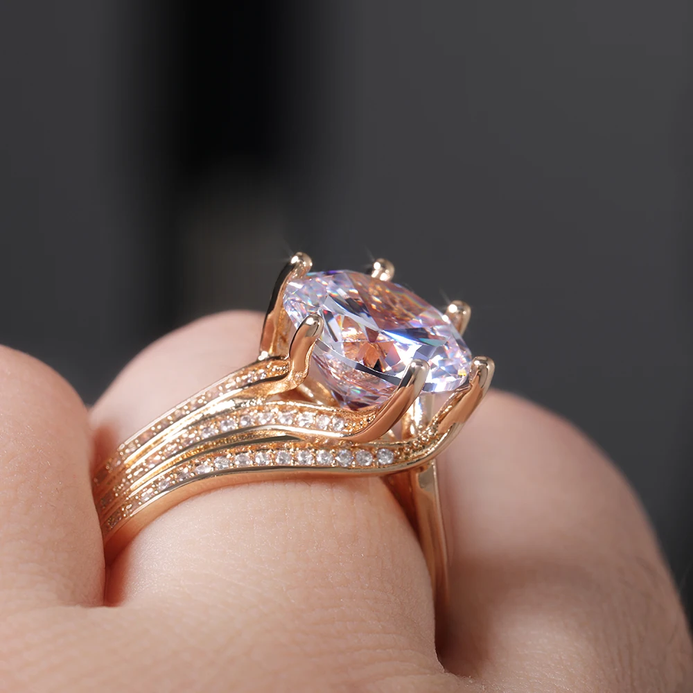 

2023 New Moissanite Ring Cubic Zirconia Wedding Ring Gold Sparkling Engagement Party Brilliant Women Fashion Jewelry Jewelry