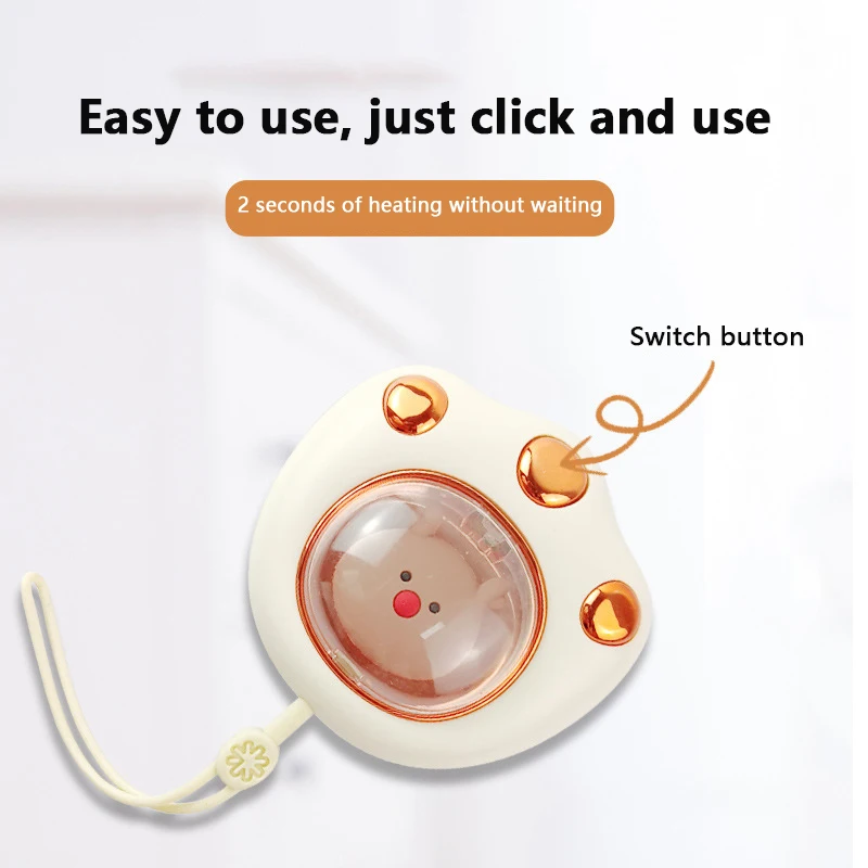 1 шт. многоразовая мини-грелка для рук с USB-зарядкой