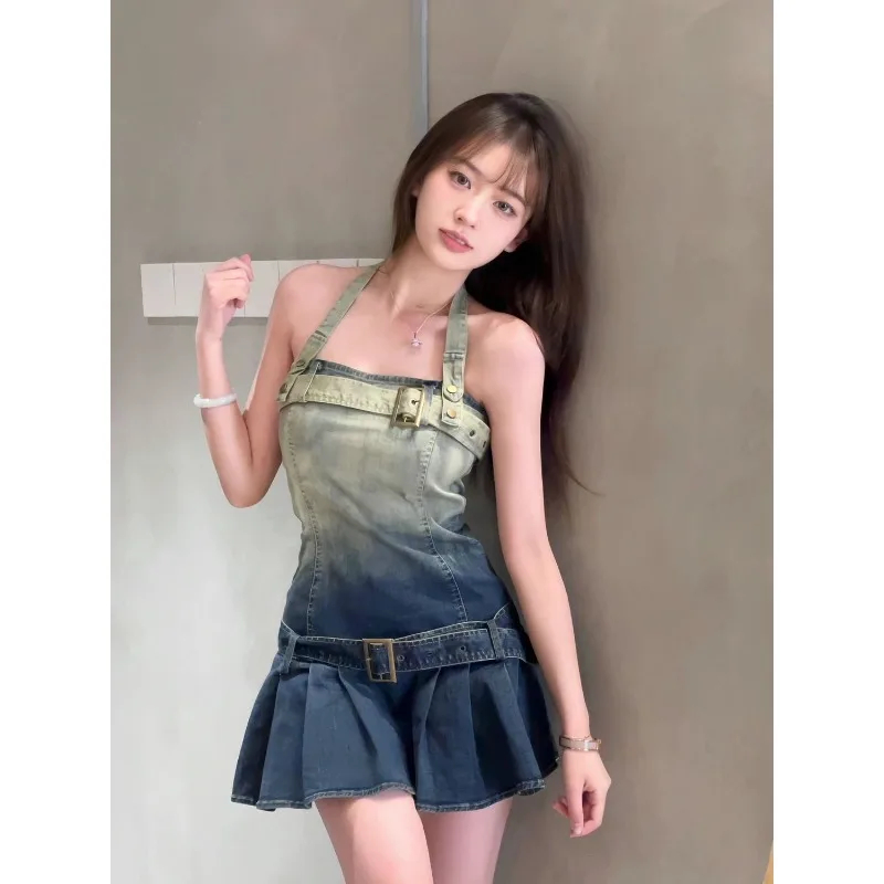 Женское Повседневное платье с градиентом универсальные платья открытыми