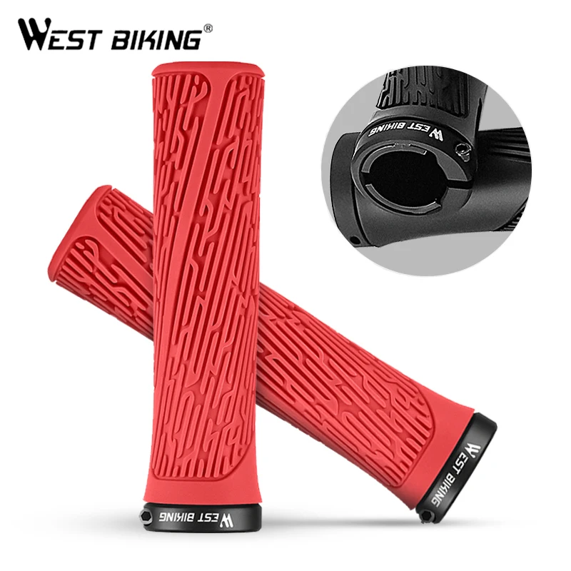 

Soft MTB Grips Anti-skid TPE Rubber Bicycle Handle Cycling Handlebar Grip Unilateral Lock Aluminum Alloy Cuffs Bike Accessories