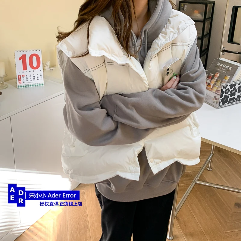 High quality down jacket waistcoat women's autumn and winter new loose stand collar thickened white duck down sleeveless coat