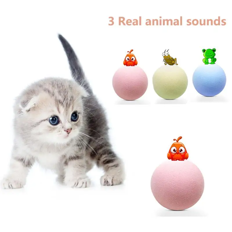 

Smart Interactive Cat Toy Ball Simulation Animal Sounding Ball Funny Chaser Pet Toy Gravity Ball Cat Training Toy Pet Product