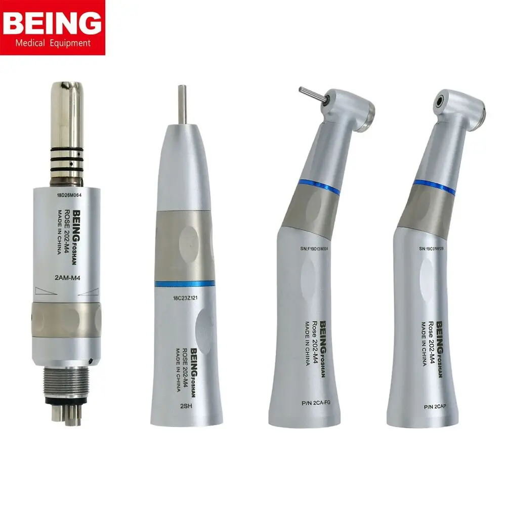 Dental Low Speed Contra Angle Handpiece Straight Nose 4Holes Air Motor FIT KAVO
